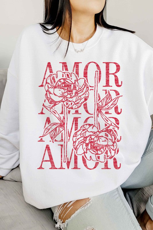 Amor Love Rose Valentine Oversized Sweatshirt