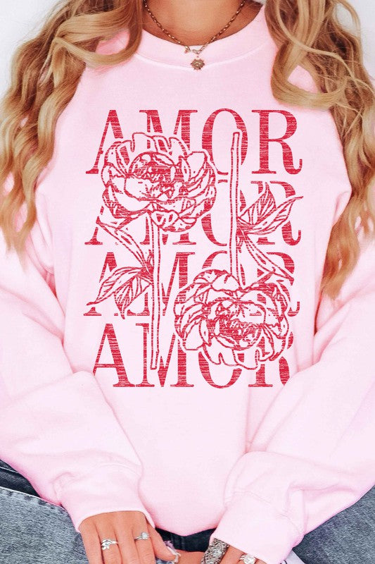 Amor Love Rose Valentine Oversized Sweatshirt