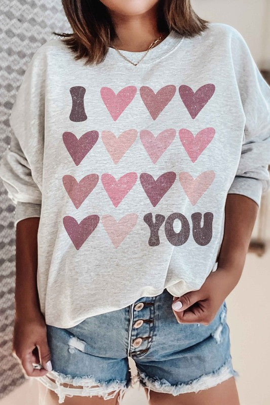 I LOVE YOU VALENTINE GRAPHIC SWEATSHIRT