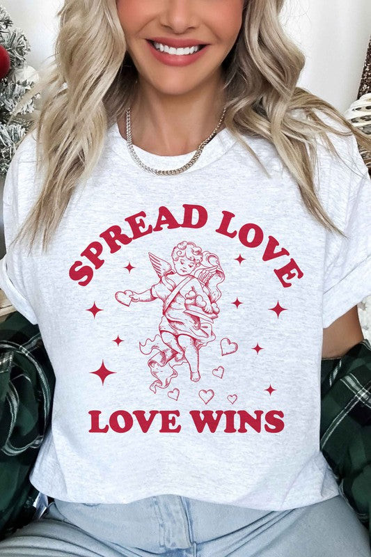 SPREAD LOVE WINS VALENTINES OVERSIZED GRAPHIC TEE