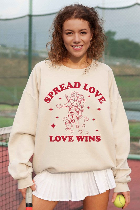 SPREAD LOVE WINS VALENTINES OVERSIZED SWEATSHIRT