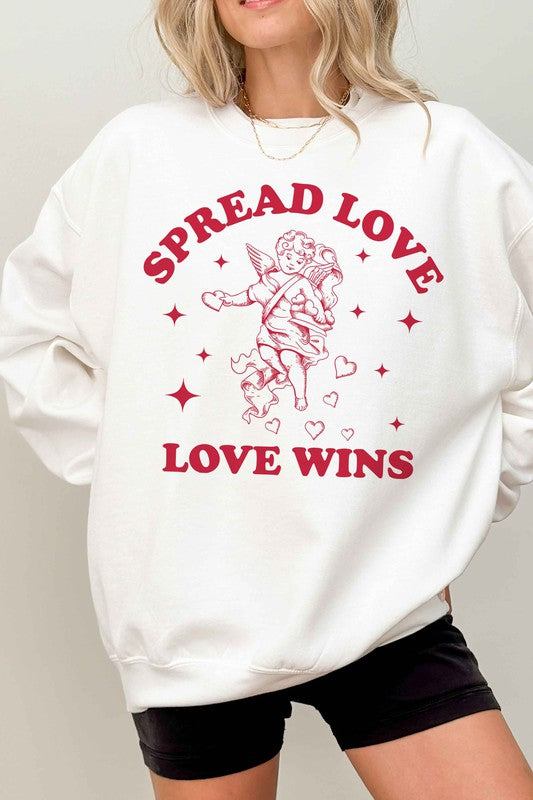 SPREAD LOVE WINS VALENTINES OVERSIZED SWEATSHIRT