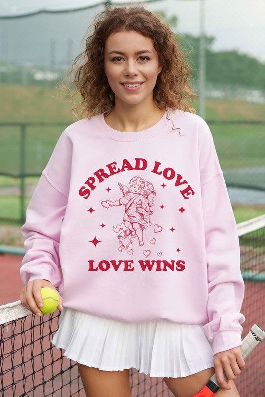 SPREAD LOVE WINS VALENTINES OVERSIZED SWEATSHIRT