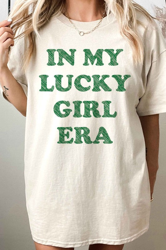 IN MY LUCKY GIRL ERA PATRICK OVERSIZED GRAPHIC TEE
