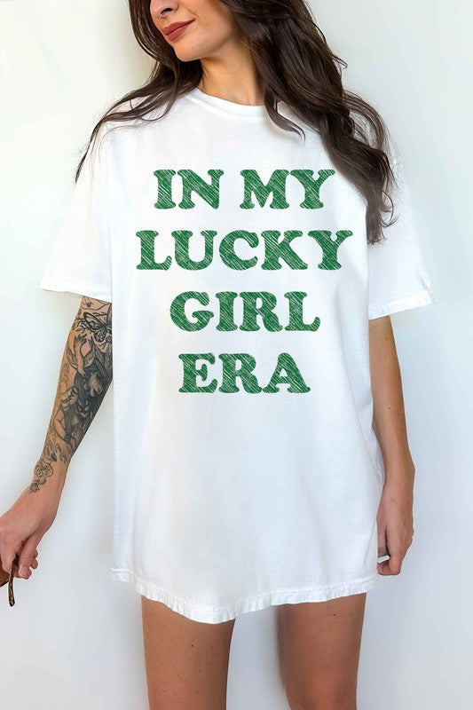 IN MY LUCKY GIRL ERA PATRICK OVERSIZED GRAPHIC TEE