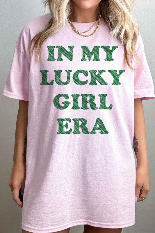IN MY LUCKY GIRL ERA PATRICK OVERSIZED GRAPHIC TEE