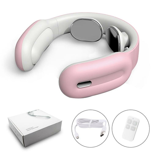 Pink Iolaus Smart Electric Neck Shoulder Massager Pain Relief Relaxation Tool