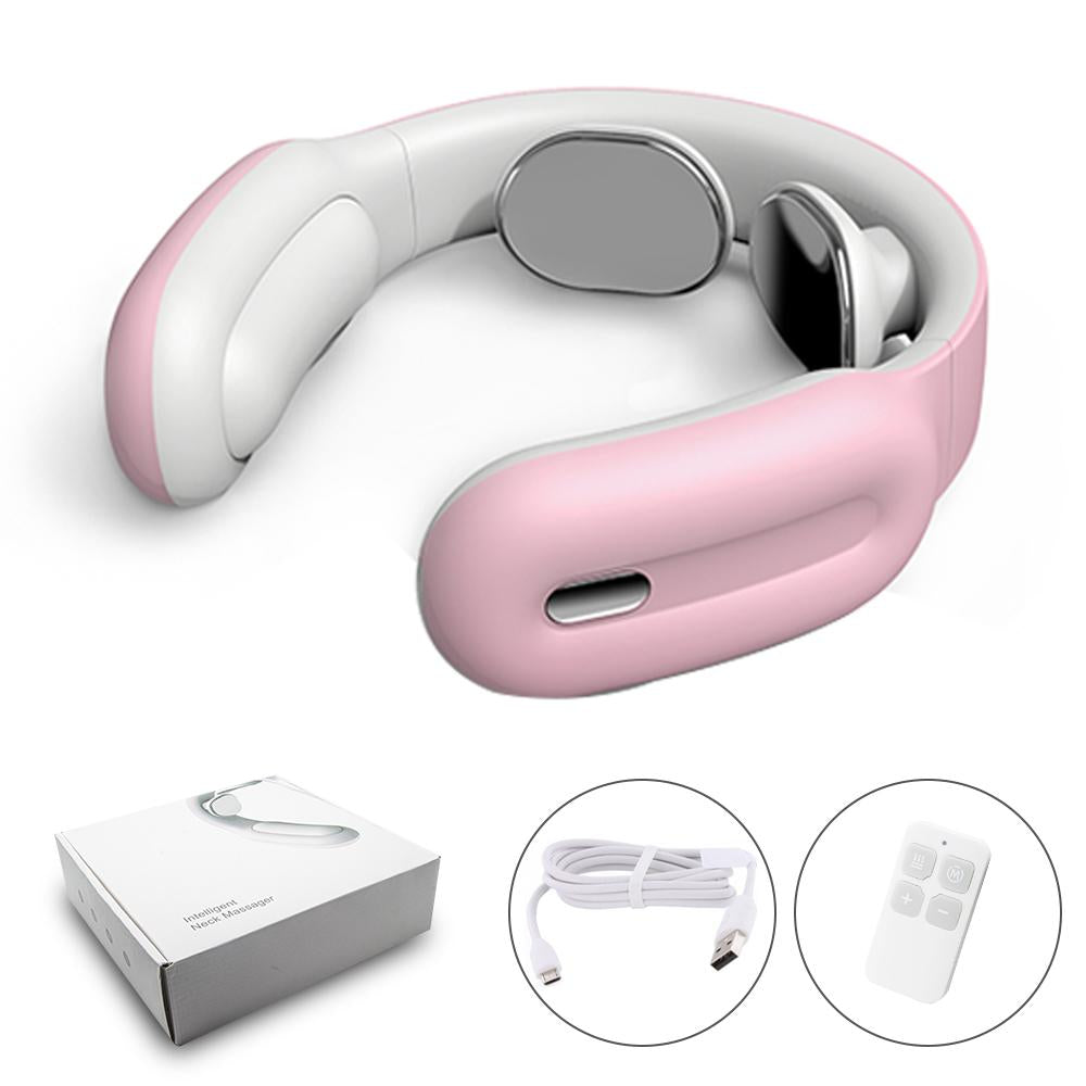 Pink Iolaus Smart Electric Neck Shoulder Massager Pain Relief Relaxation Tool