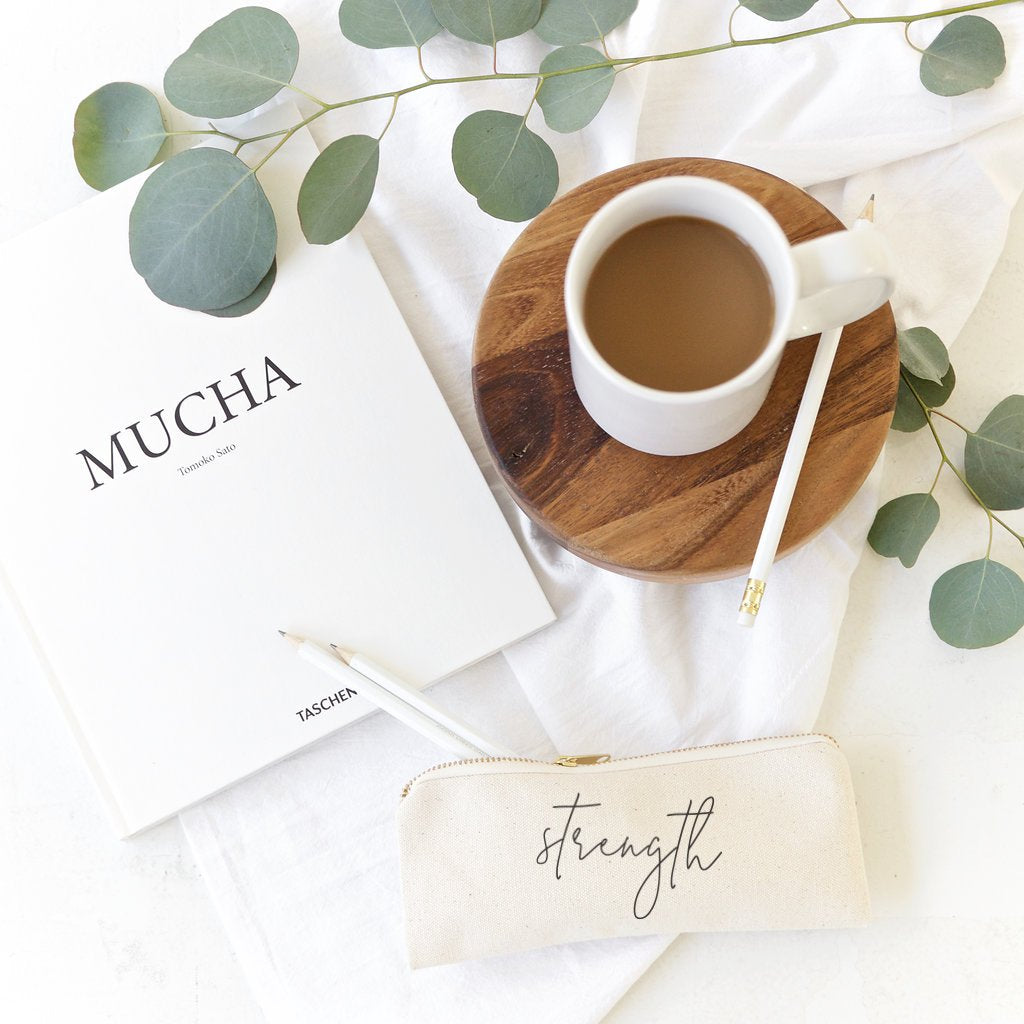 Strength Cotton Canvas Pencil Case and Travel Pouch
