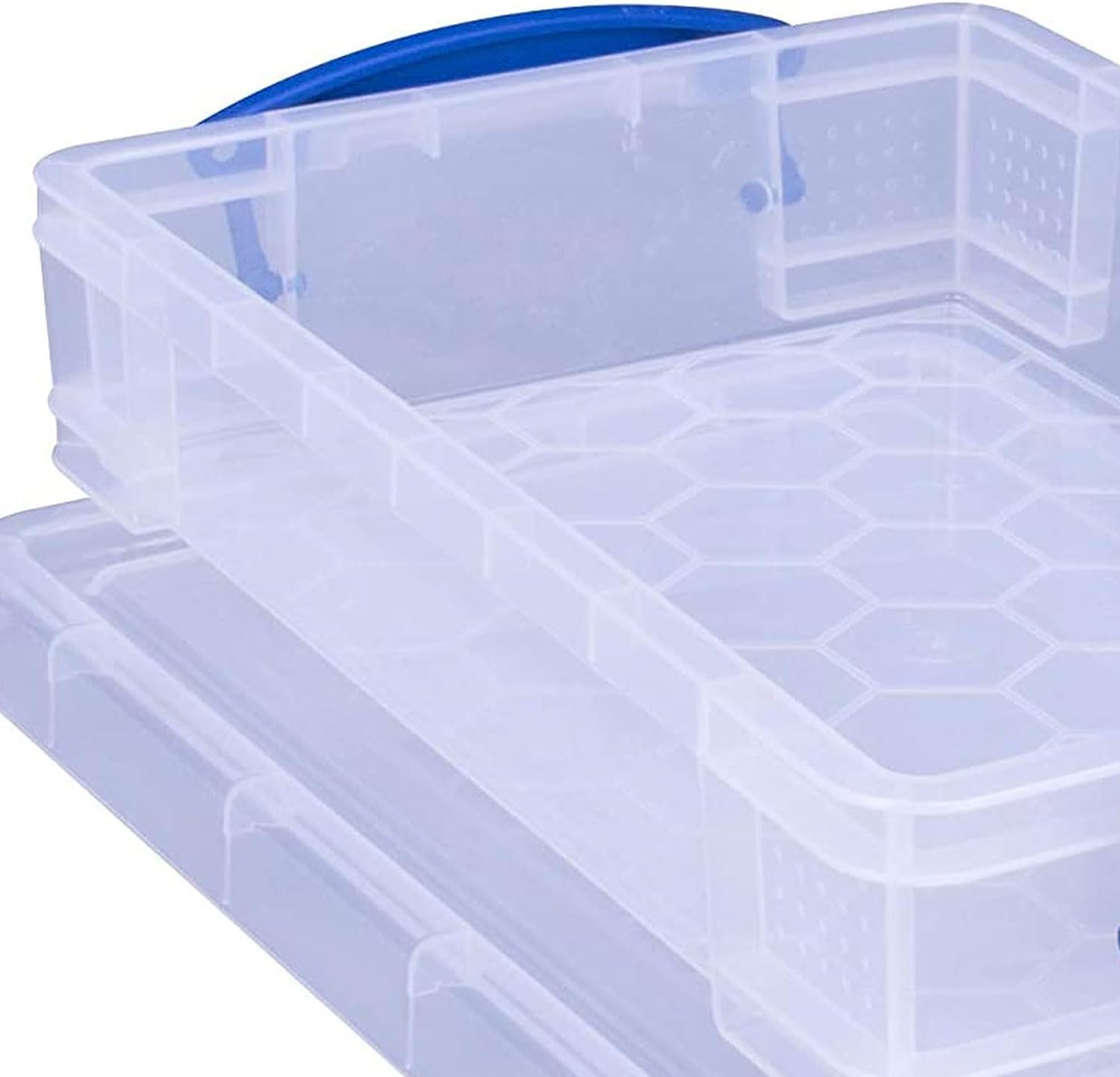 Really Useful Box 4 Liter Plastic Stackable Storage Container w/ Snap Lid & Built-In Clip Lock Handles