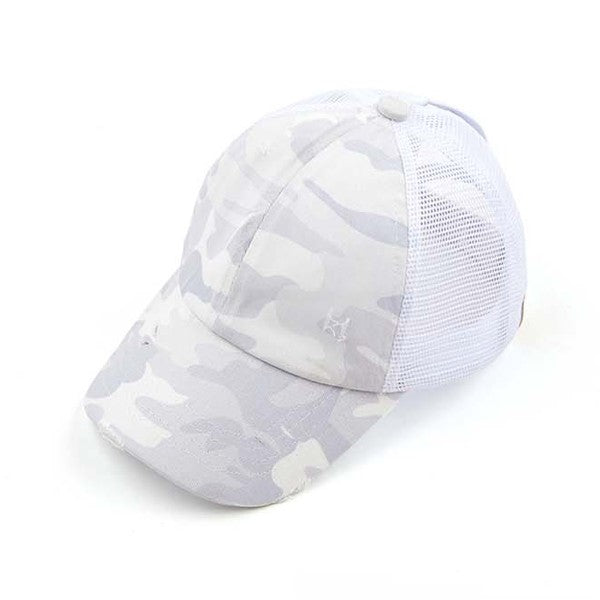 Aili's Corner CC Camo Criss-Cross Ponytail Caps