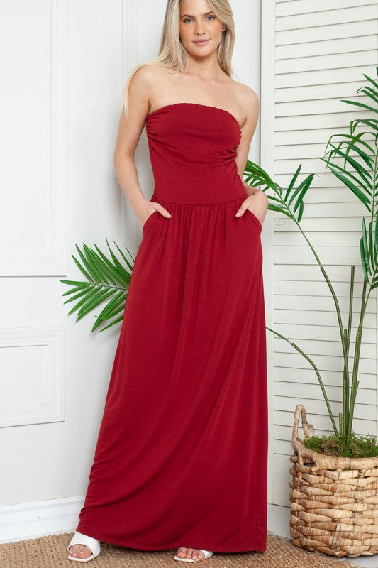 Acting Pro Solid Tube Maxi Dress