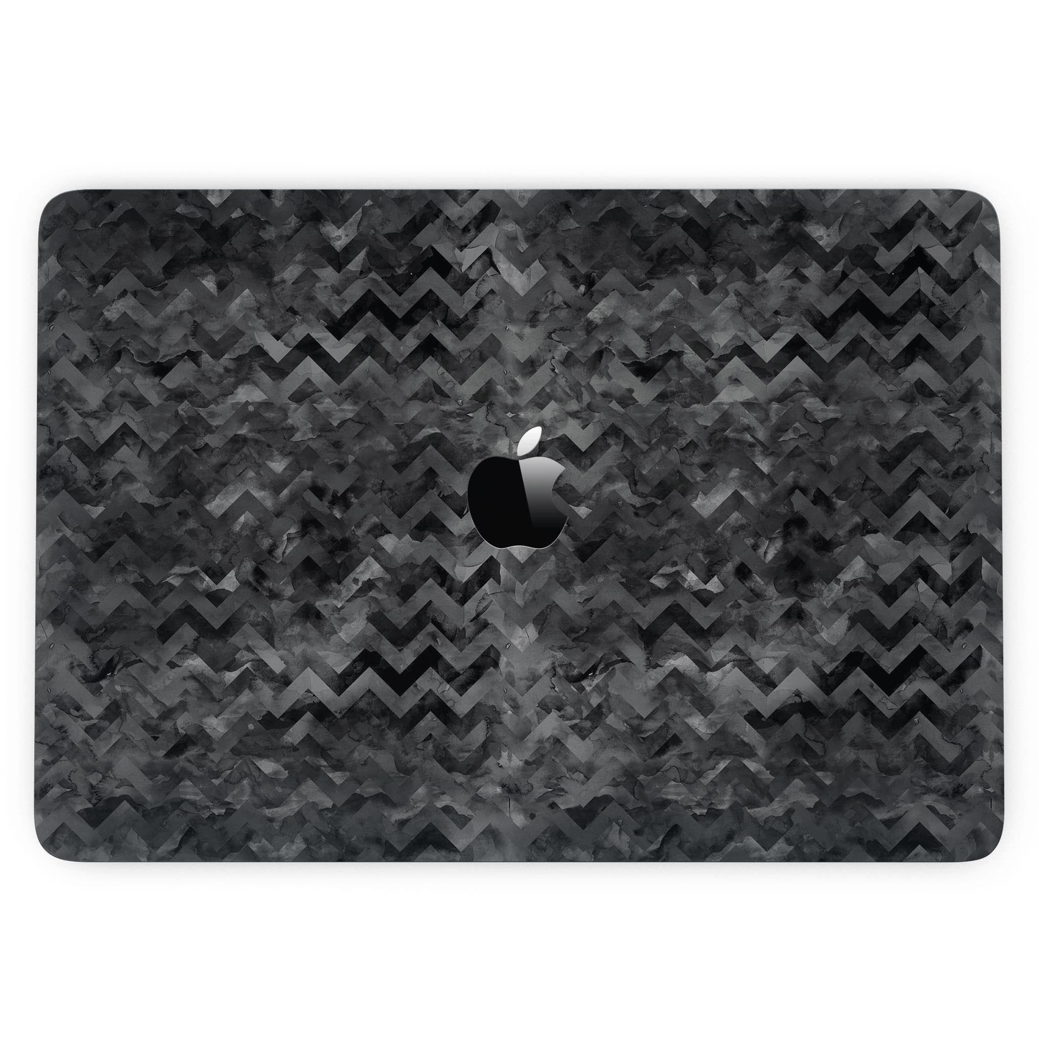 Blue Leto Black Basic Watercolor Chevron Pattern - MacBook Pro with Touch Bar