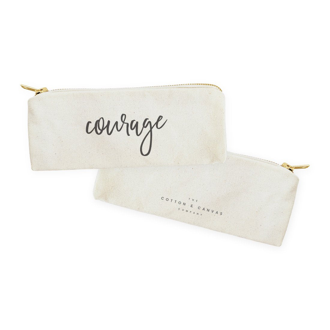 Courage Cotton Canvas Pencil Case and Travel Pouch
