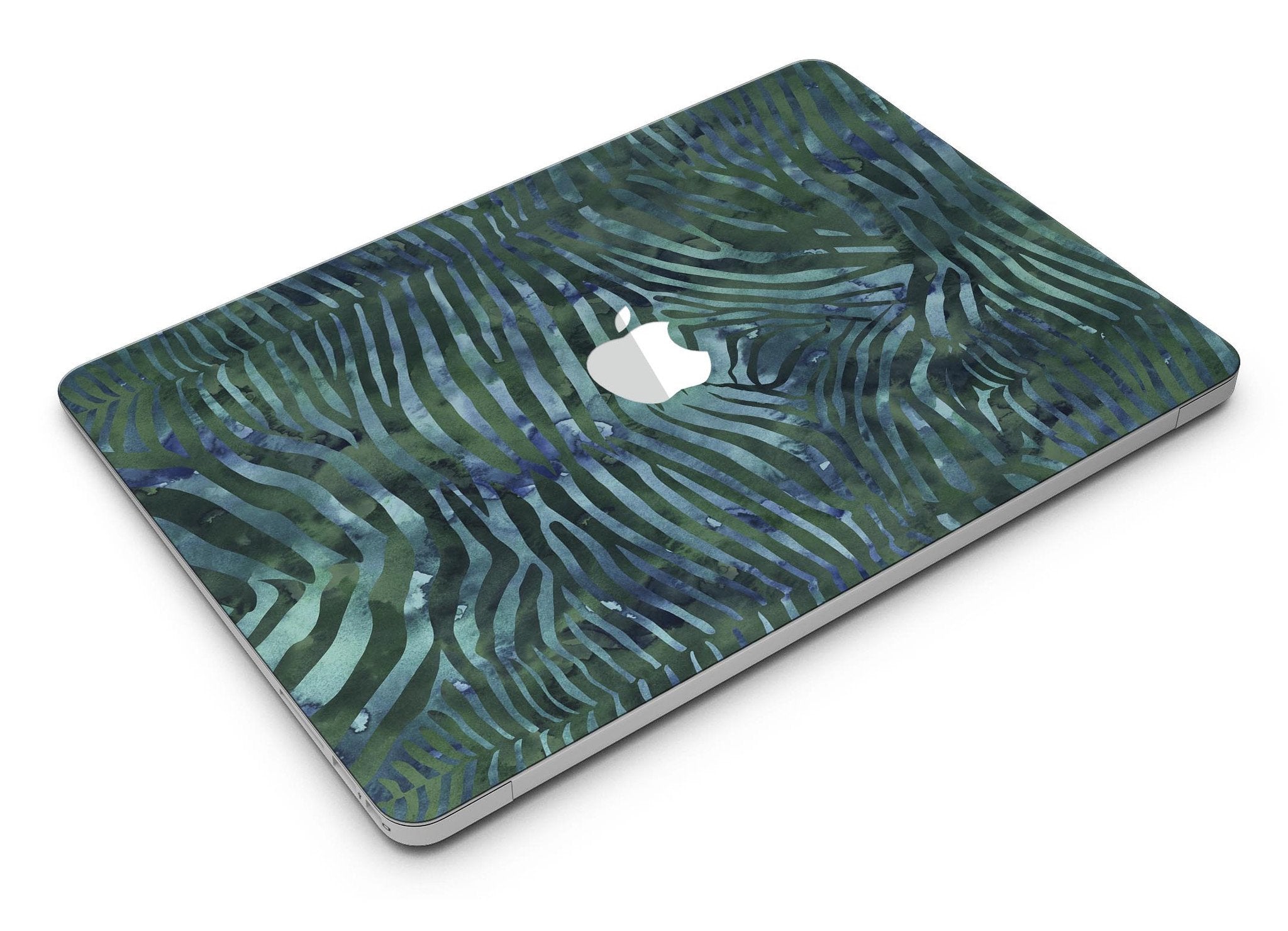 Blue Leto Deep Green and Blue Watercolor Zebra Pattern - MacBook Air Skin Kit