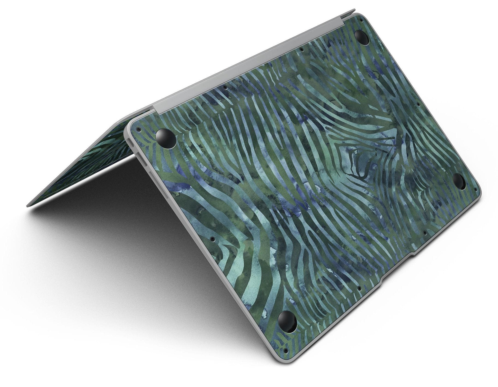 Blue Leto Deep Green and Blue Watercolor Zebra Pattern - MacBook Air Skin Kit