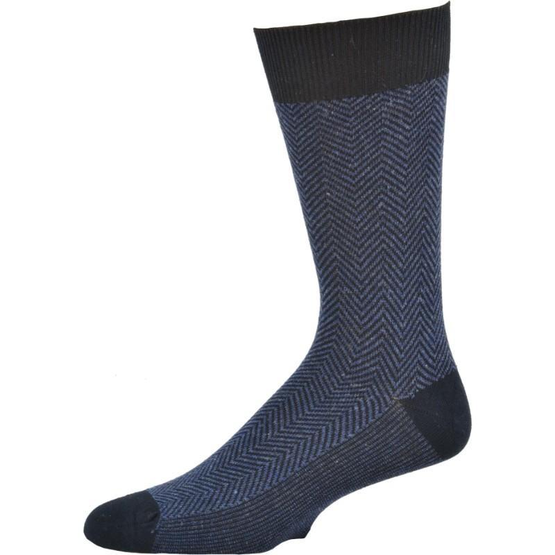 Olive Prometheus Men's Bamboo Dark Herringbone Crew 3 Pr. Pack Socks