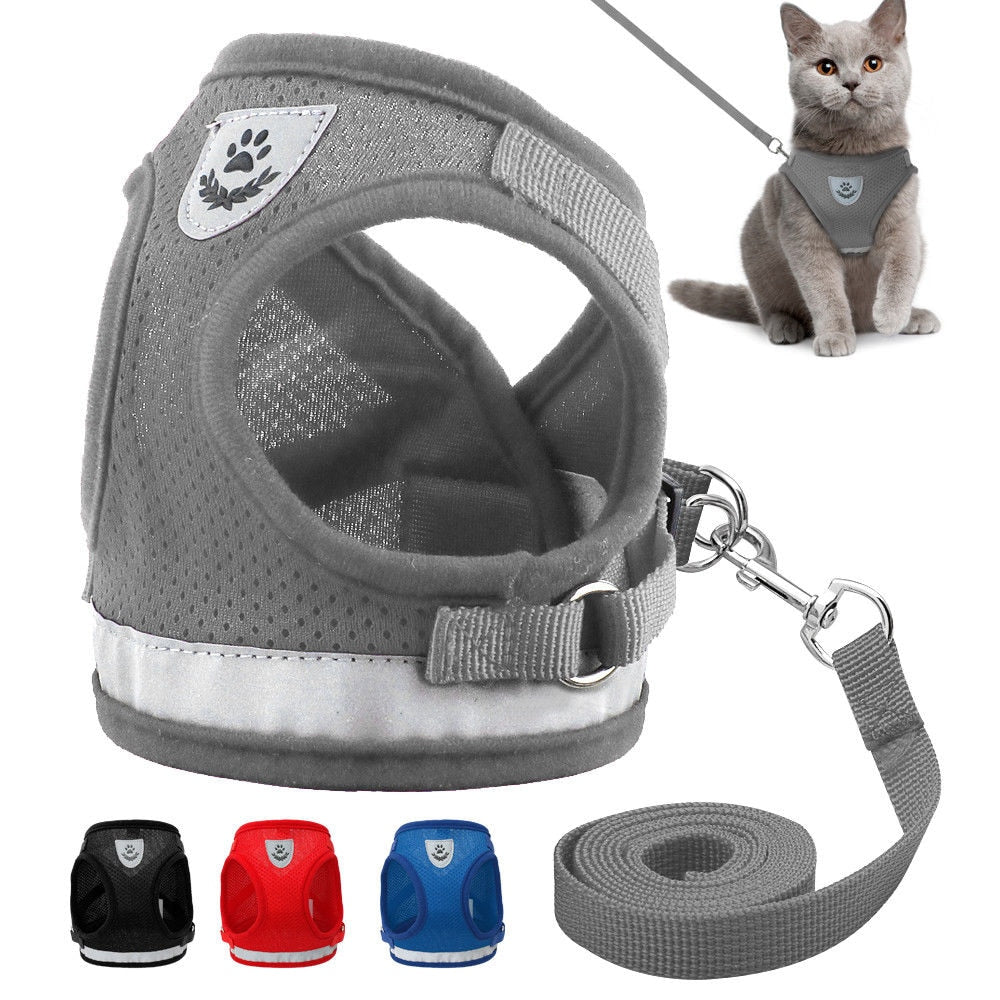 Cyan Ganymede Mesh Puppy Pet Harness Small Dogs Cat Harness and