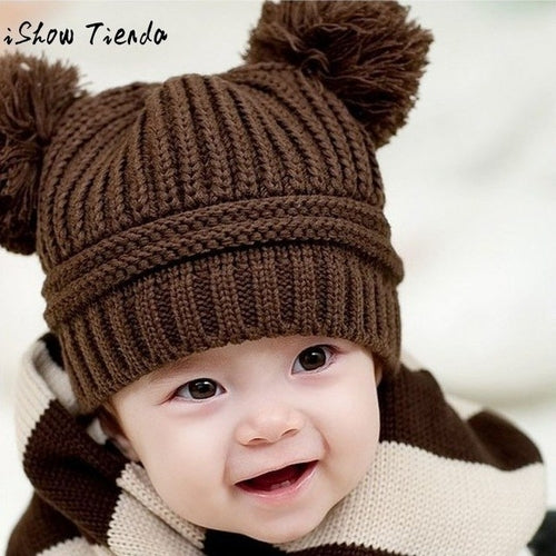 New 2018 baby boy girl Winter Hats For Kids double