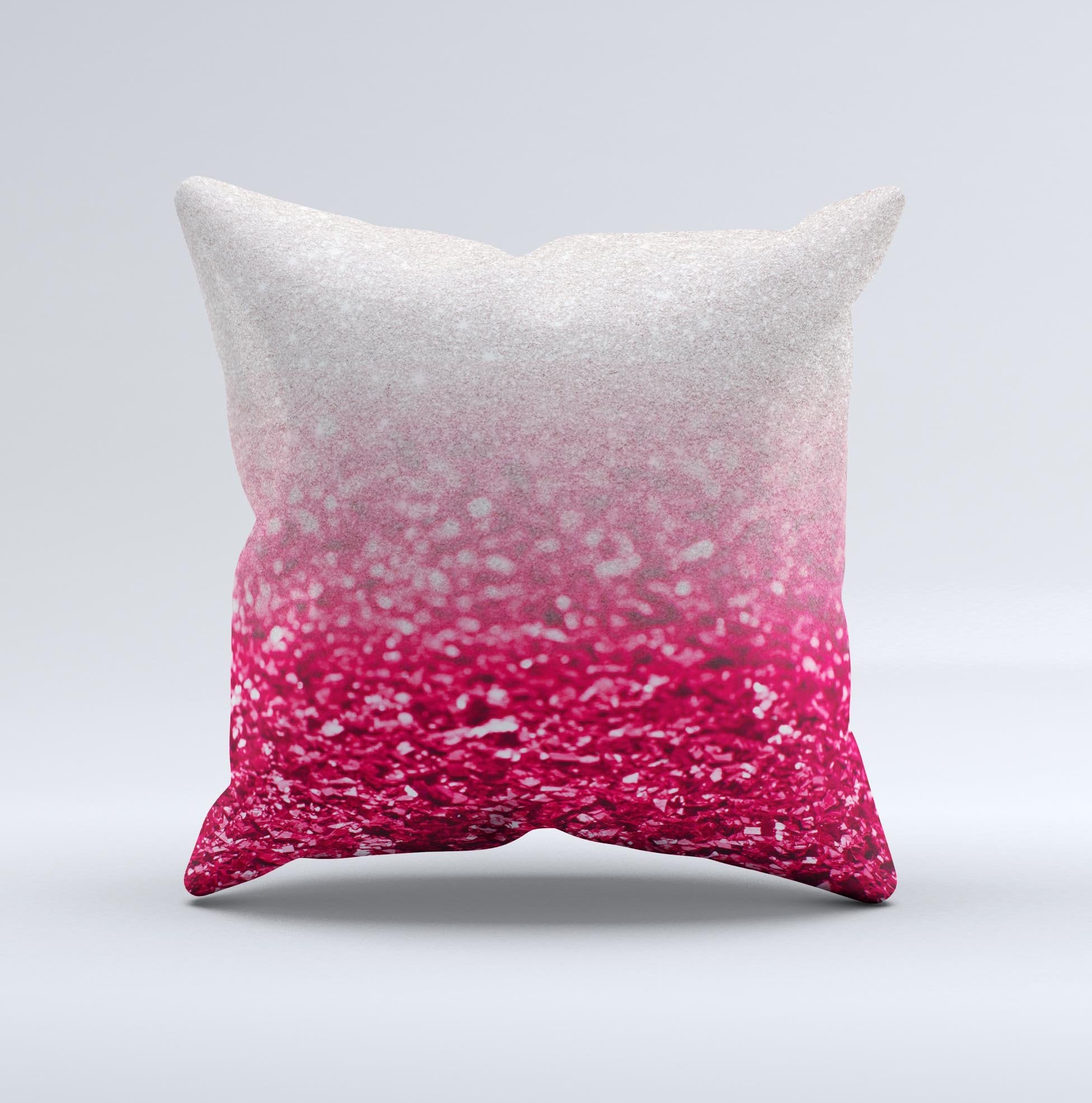 Blue Leto Red & Silver Glimmer Fade  Ink-Fuzed Decorative Throw Pillow