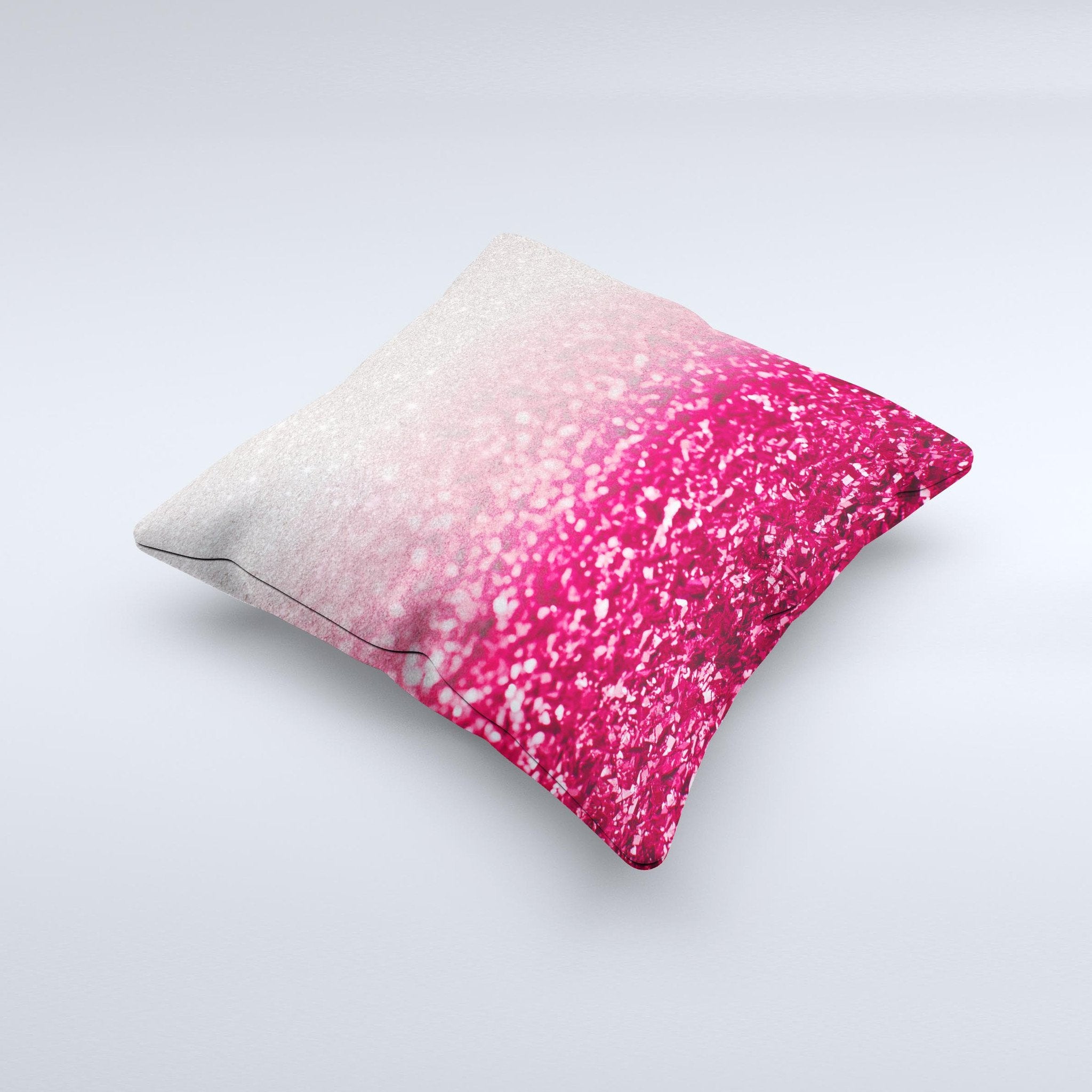 Blue Leto Red & Silver Glimmer Fade  Ink-Fuzed Decorative Throw Pillow