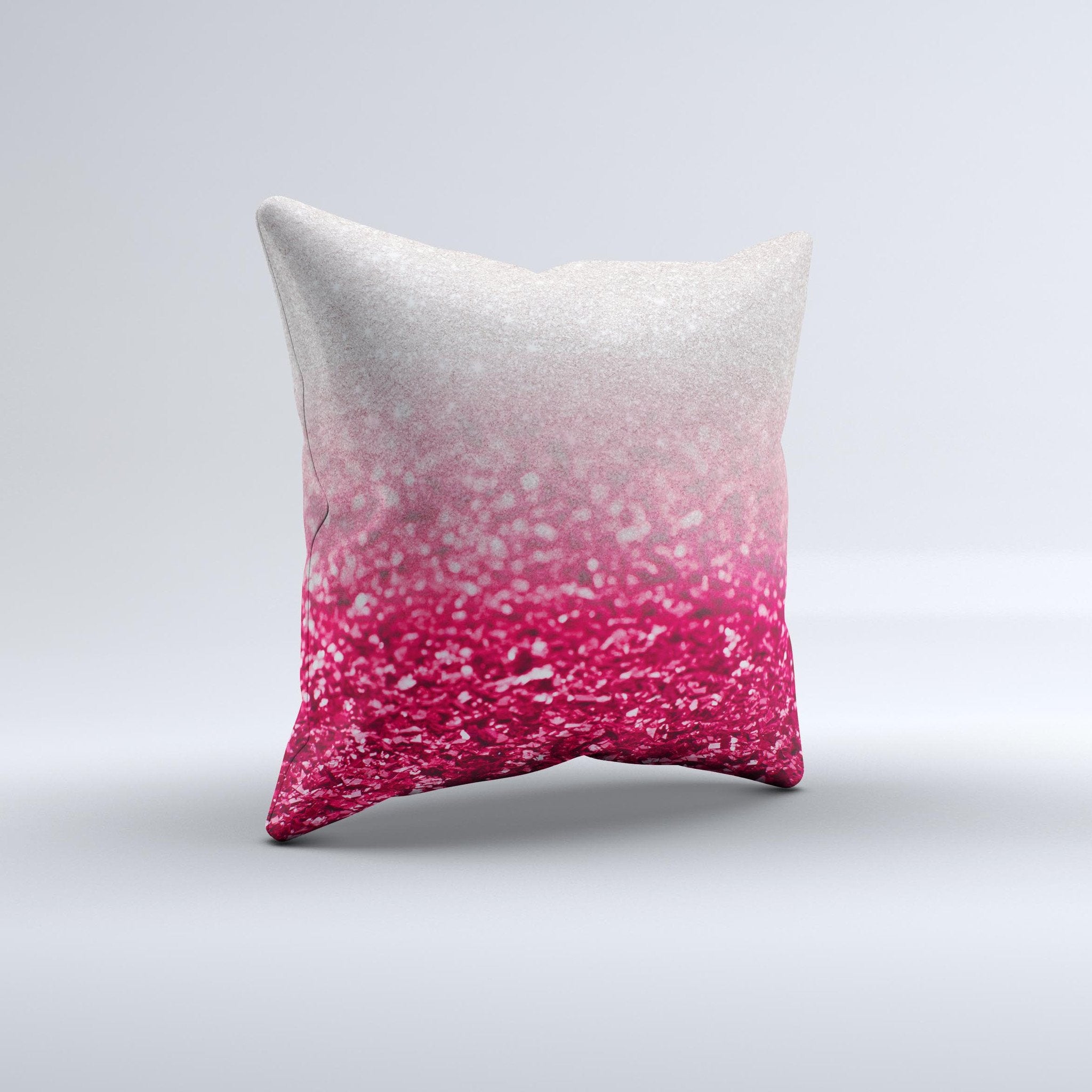 Blue Leto Red & Silver Glimmer Fade  Ink-Fuzed Decorative Throw Pillow