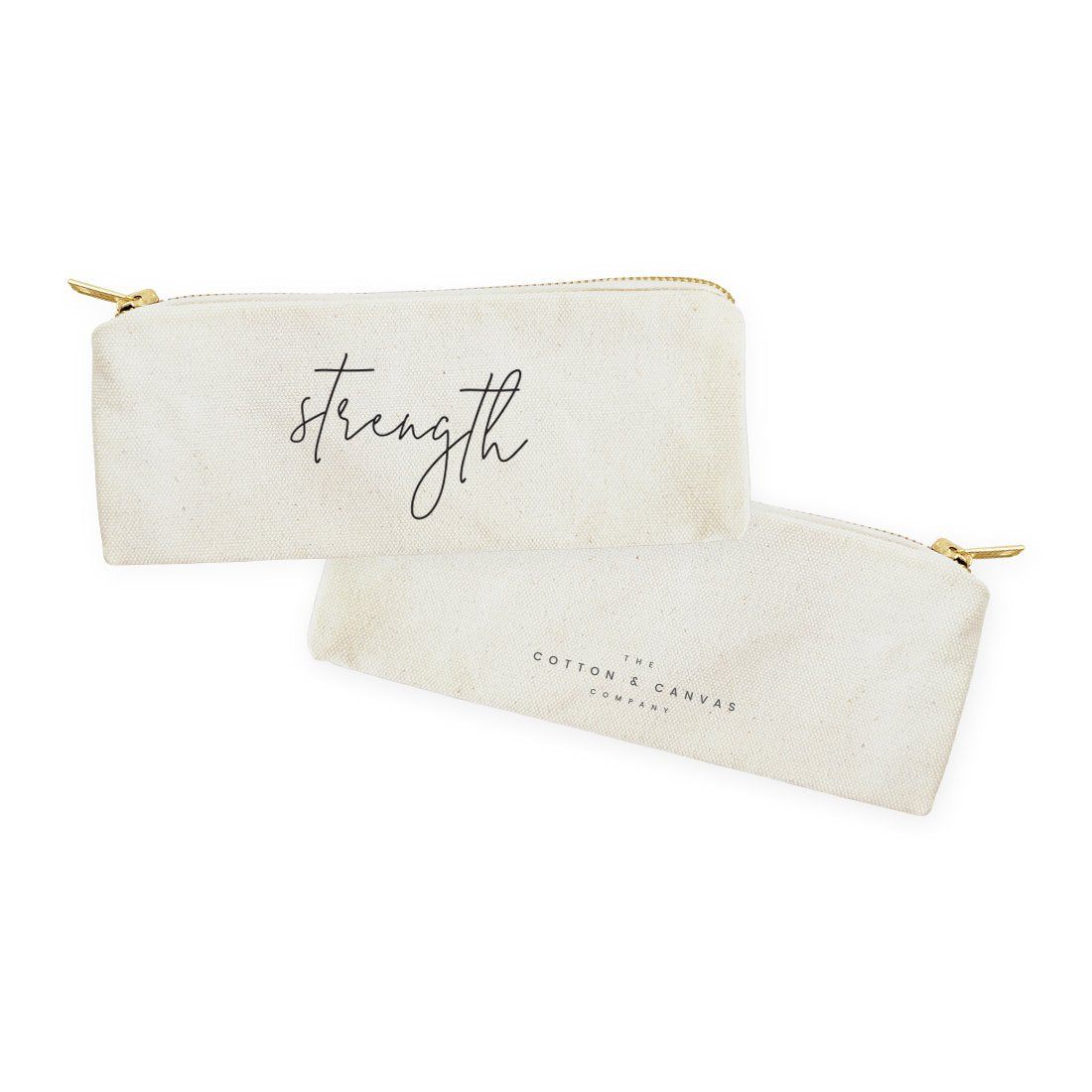 Strength Cotton Canvas Pencil Case and Travel Pouch