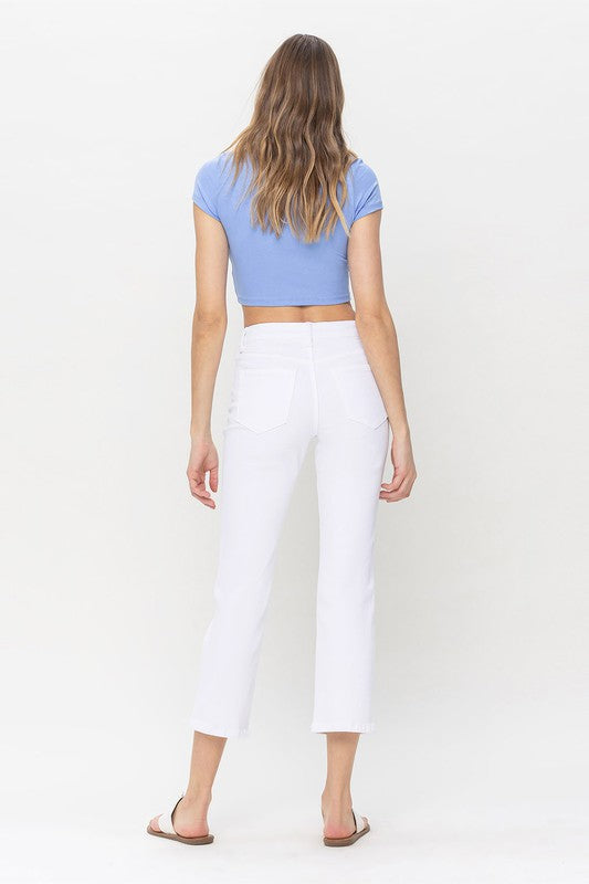 High Rise Crop Straight Jeans
