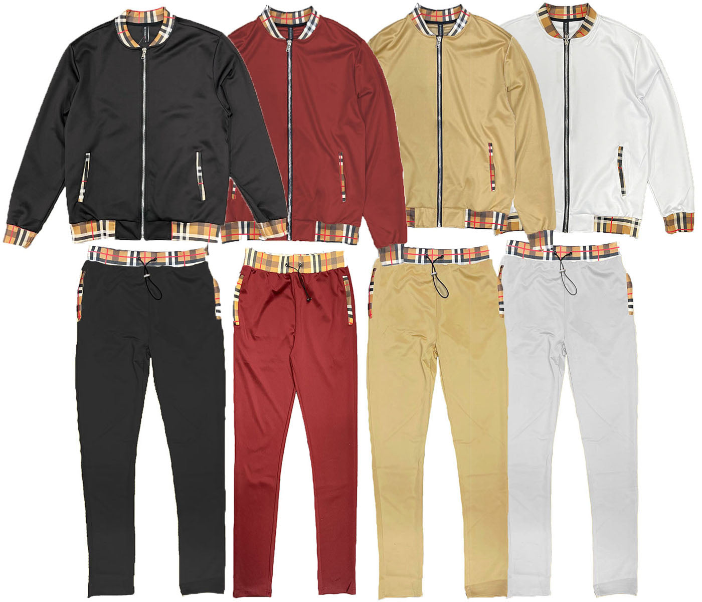 Lime Milo Checkered Detail Track Jacket Set