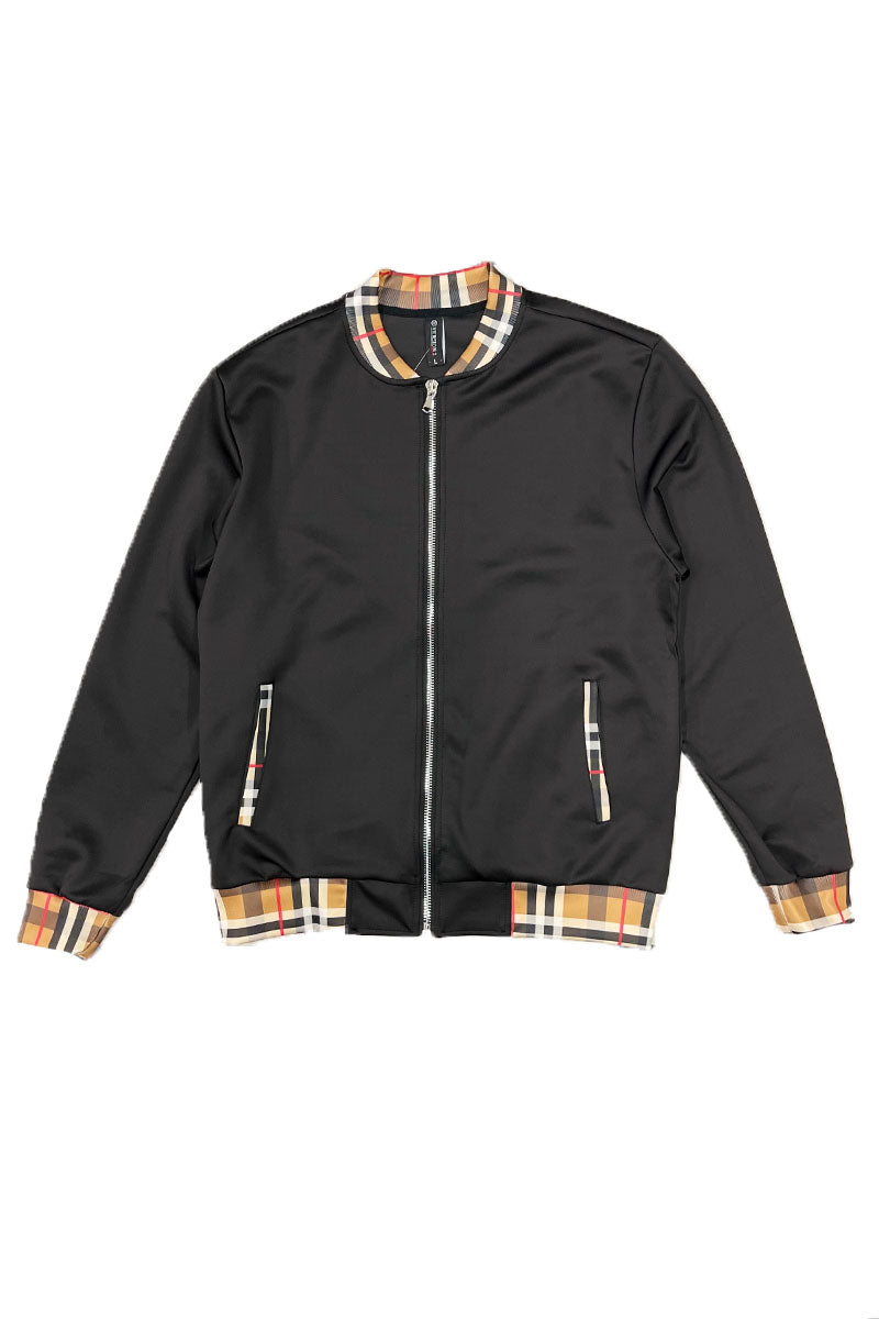 Lime Milo Checkered Detail Track Jacket Set