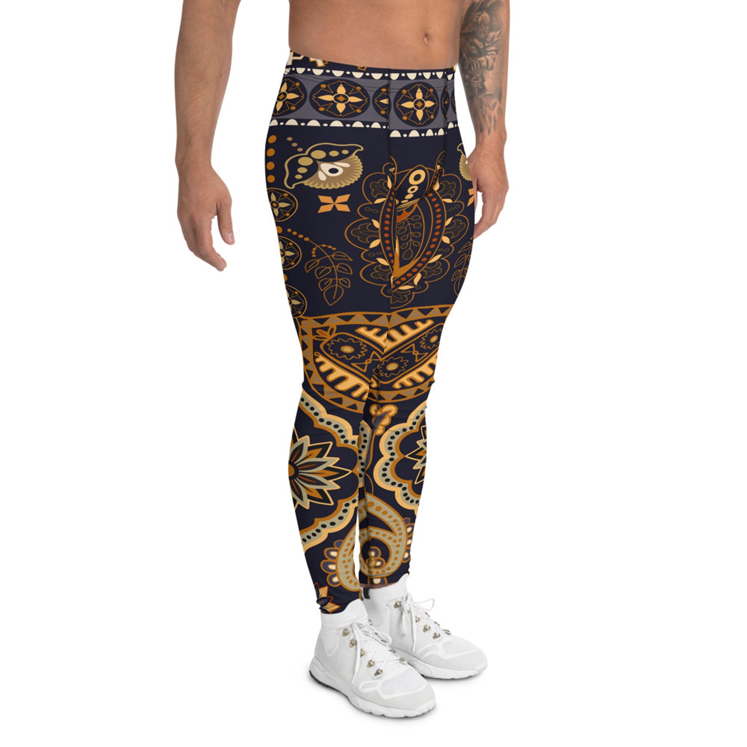 Maroon Sooty Boho Leggings for Men