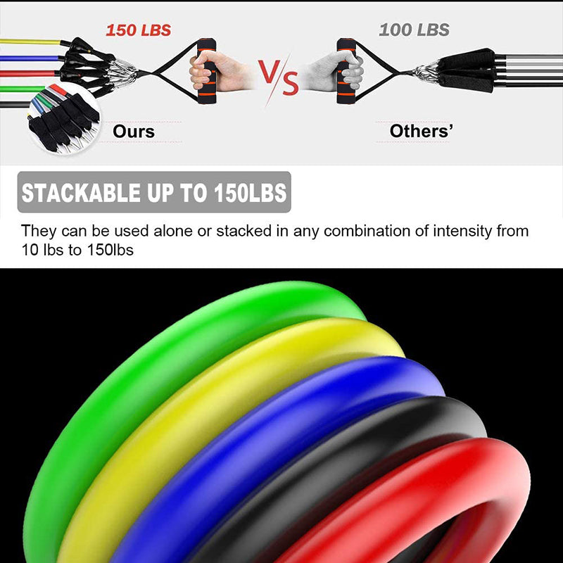 Teal Simba 11Pcs Fitness Equipment Resistance Band Set