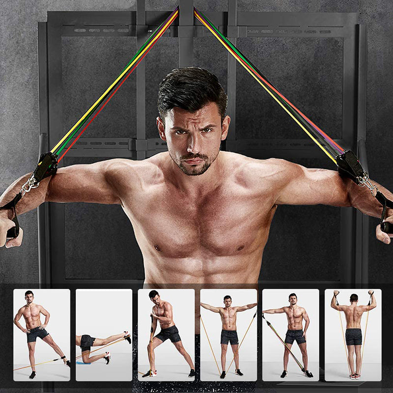 Teal Simba 11Pcs Fitness Equipment Resistance Band Set