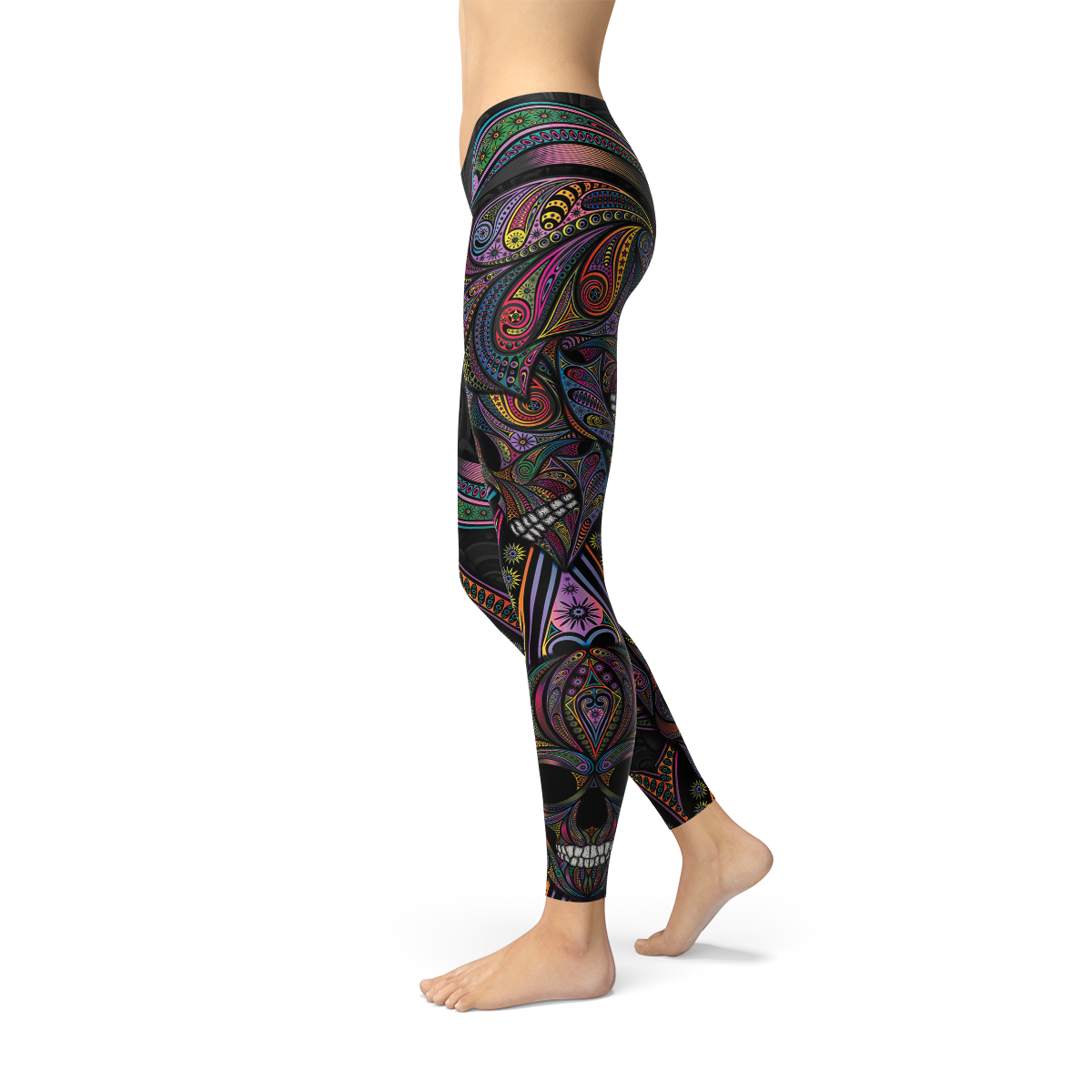 Maroon Sooty Womens Sugar Skull Leggings