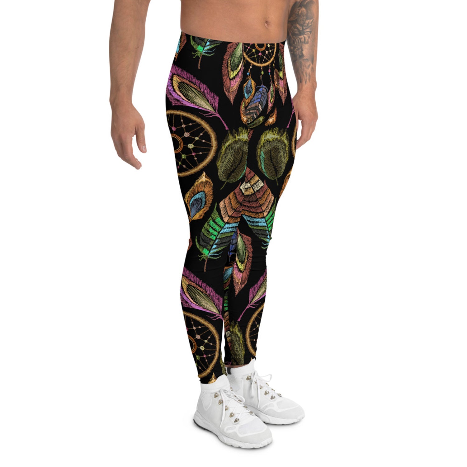 Maroon Sooty Dreamcatcher Leggings for Men