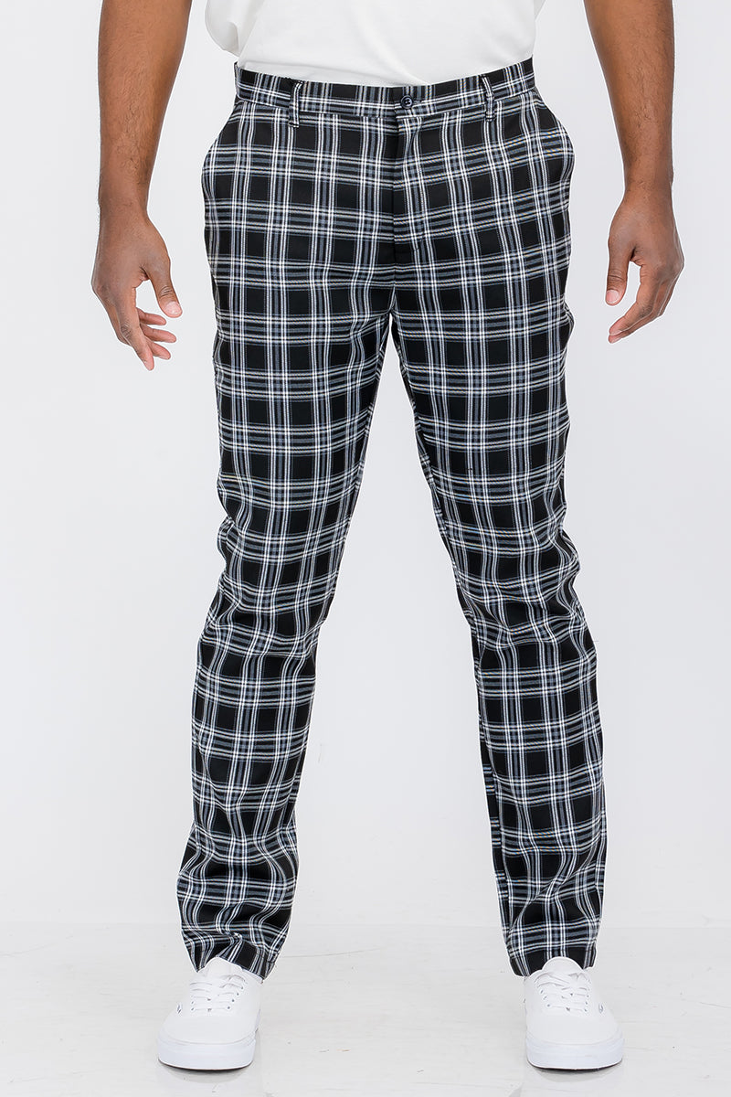Lime Milo Plaid Slim Fit Trouser Pants