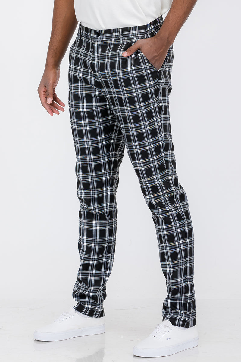 Lime Milo Plaid Slim Fit Trouser Pants