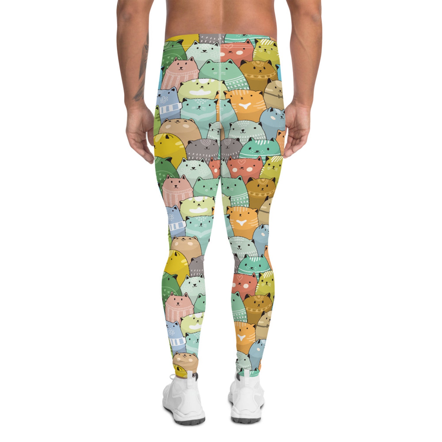 Maroon Sooty Cute Cat Leggings for Men