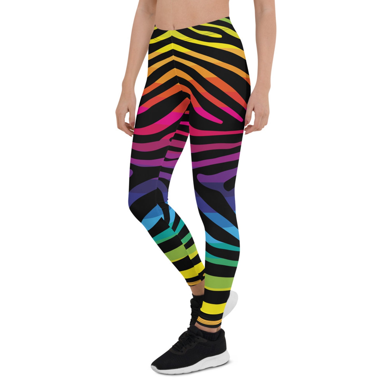Rainbow Zebra Stripes Leggings for Women
