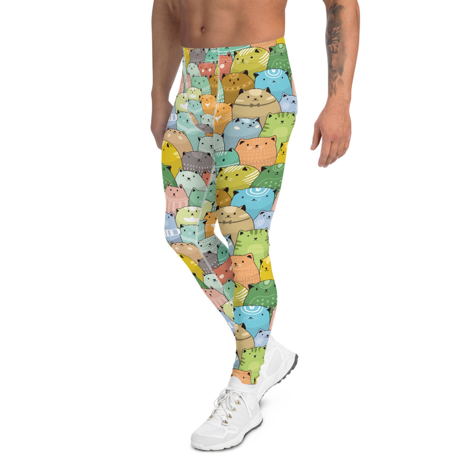 Maroon Sooty Cute Cat Leggings for Men