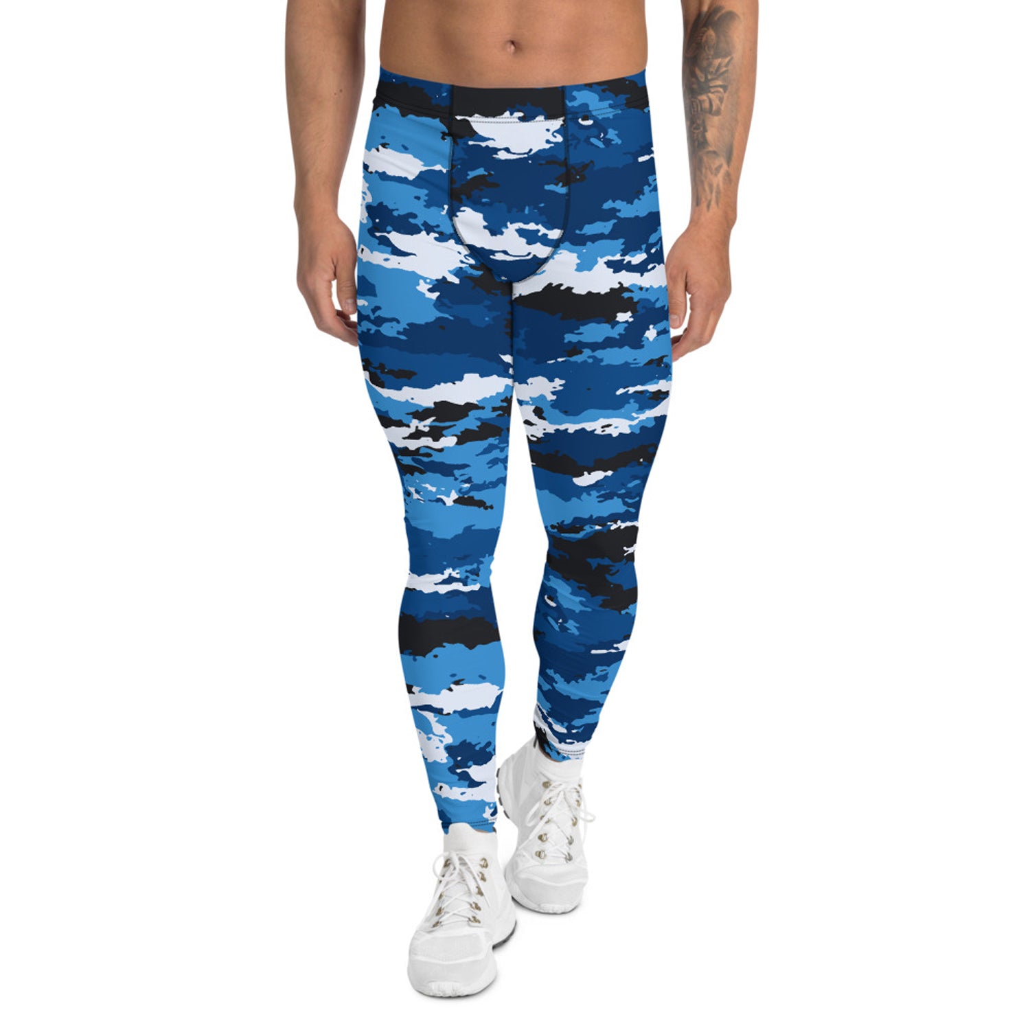 Maroon Sooty Blue Camo Leggings for Men