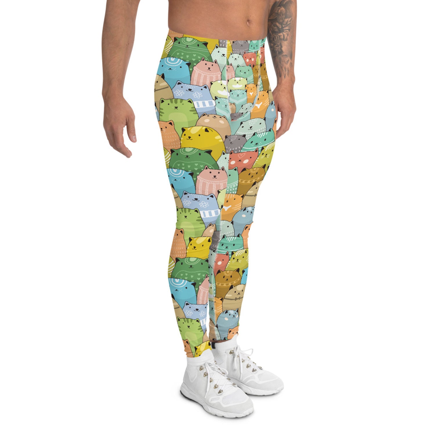 Maroon Sooty Cute Cat Leggings for Men