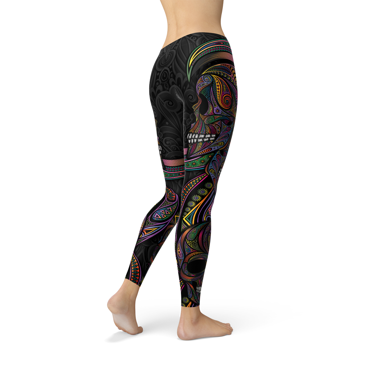 Maroon Sooty Womens Sugar Skull Leggings