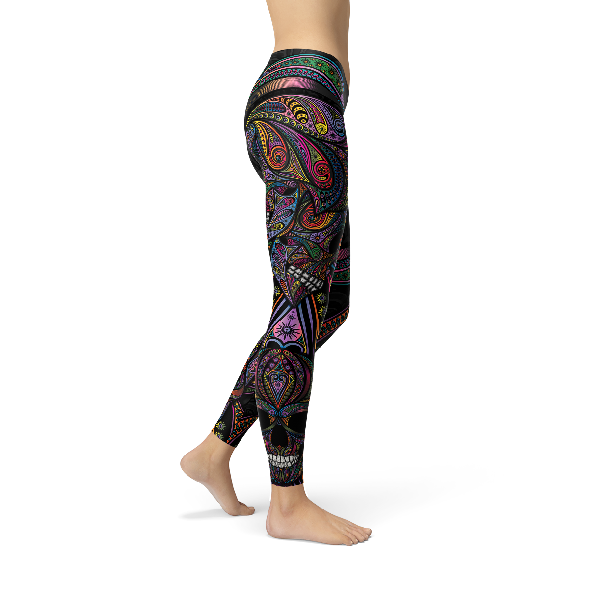 Maroon Sooty Womens Sugar Skull Leggings