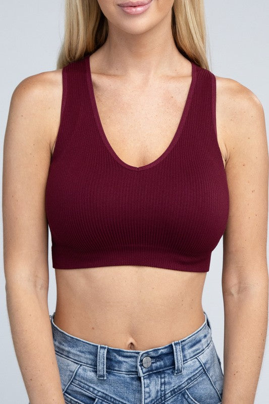 Ambiance Apparel Ribbed Cropped Tank Top