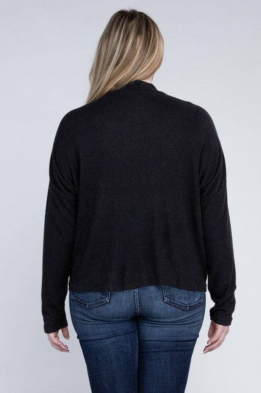 Ambiance Apparel Plus Drop Shoulder Long Sleeve Top
