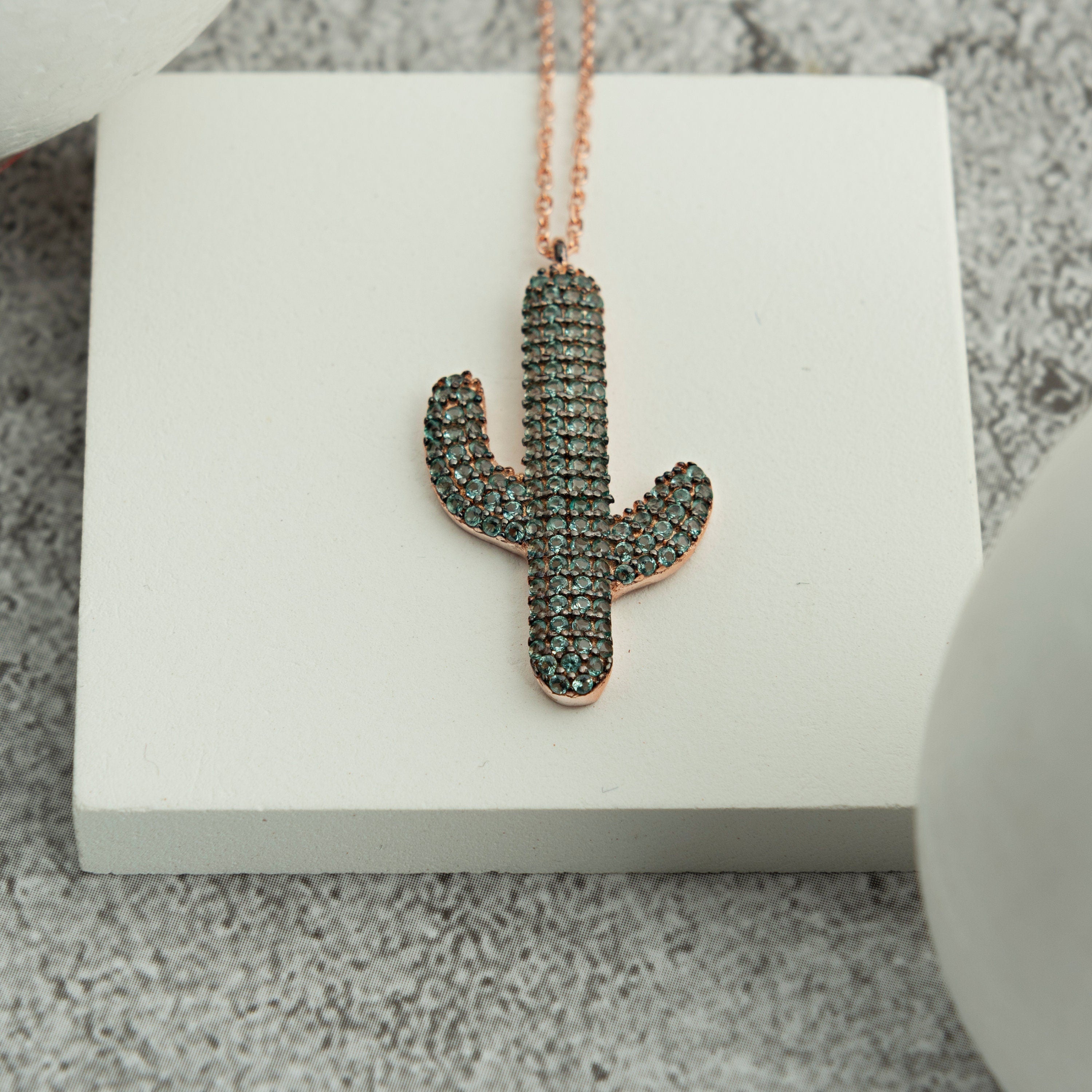 Cactus Necklace For Women Sterling Silver