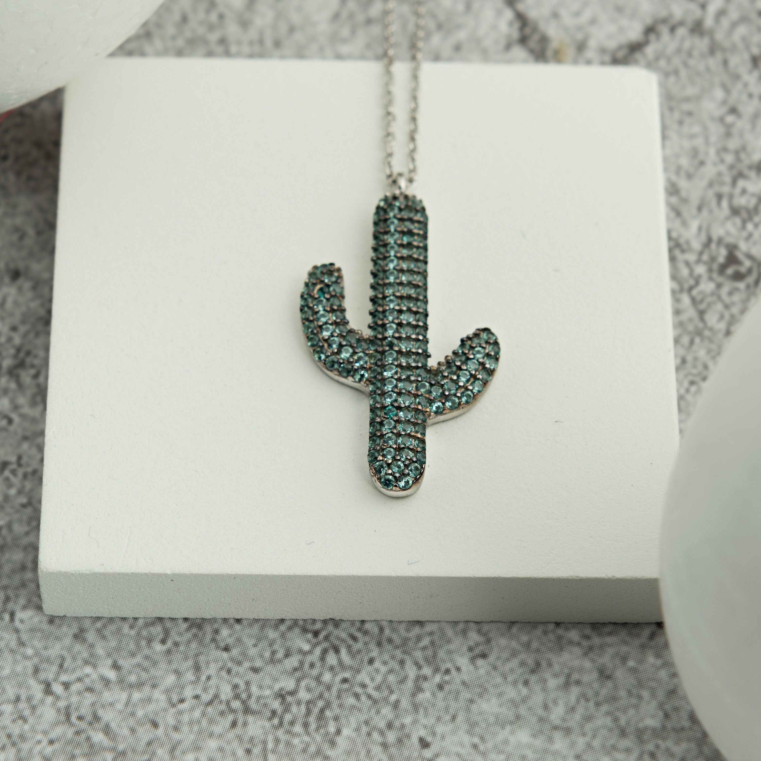 Cactus Necklace For Women Sterling Silver
