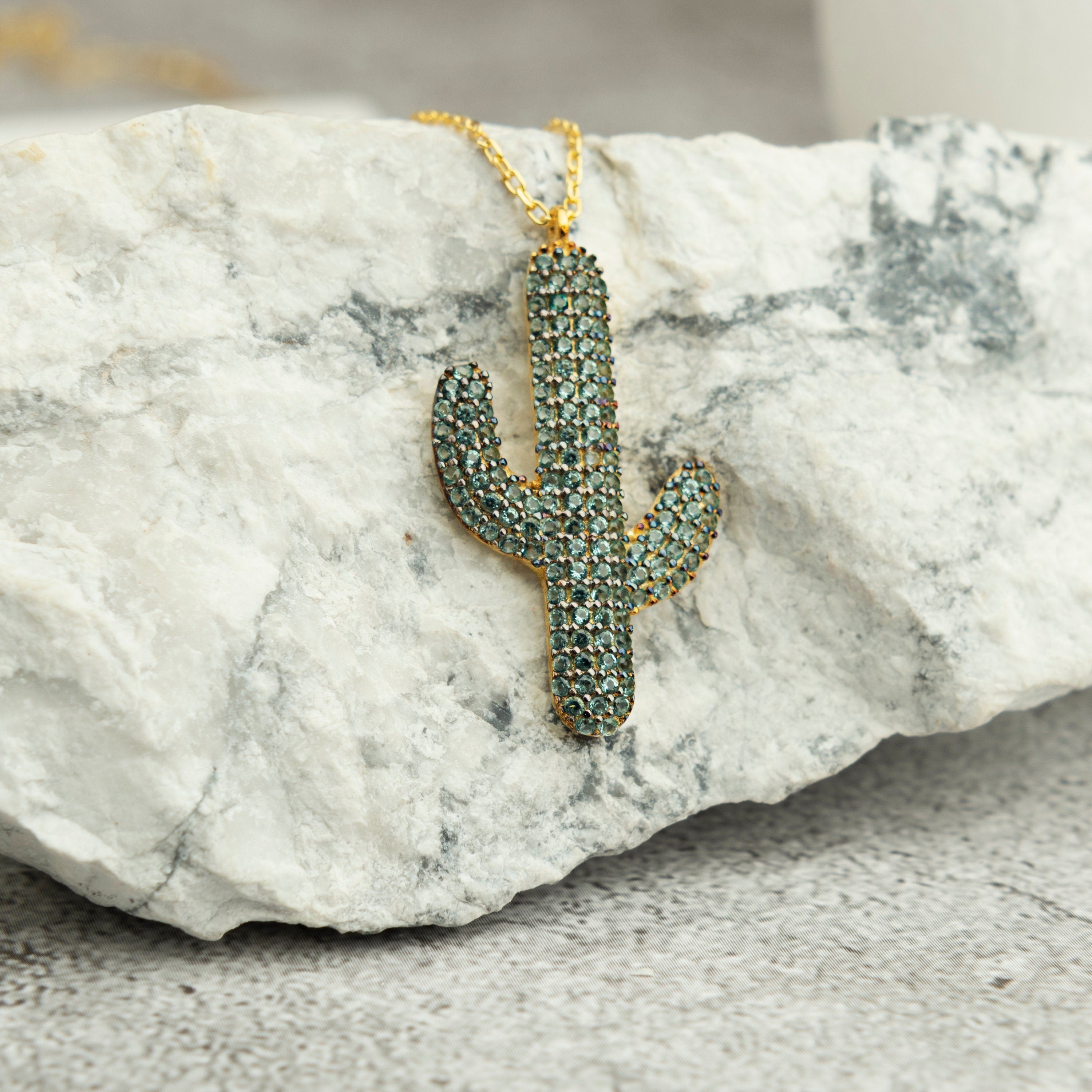 Cactus Necklace For Women Sterling Silver
