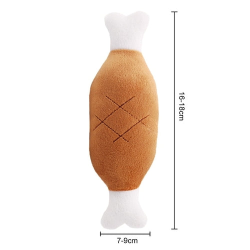 Green Hyperion 1pc Plush Dog Toys Squeaky Bone Ice Cream